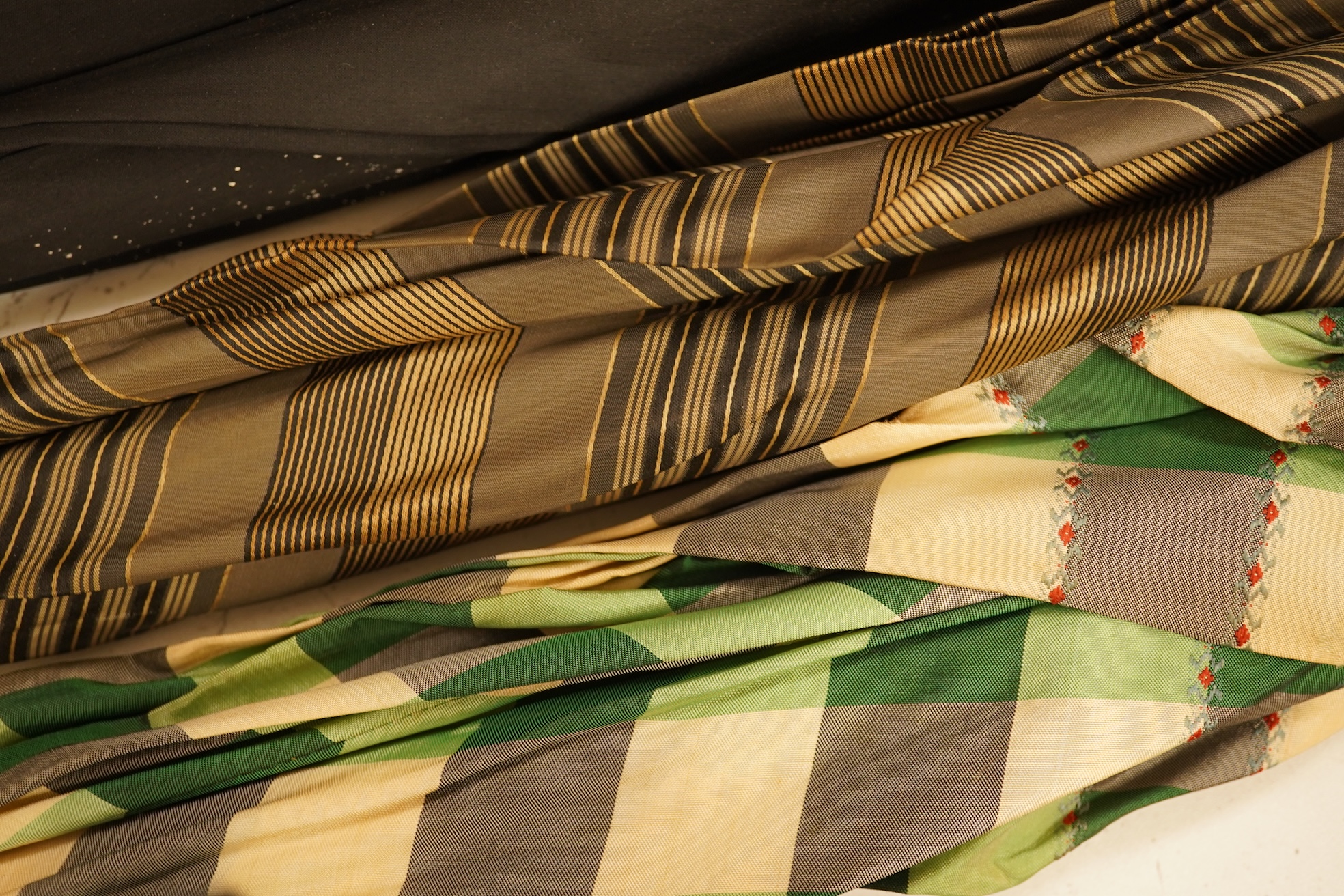 An early 20th century gold mounted Brigg of London silk parasol and two others